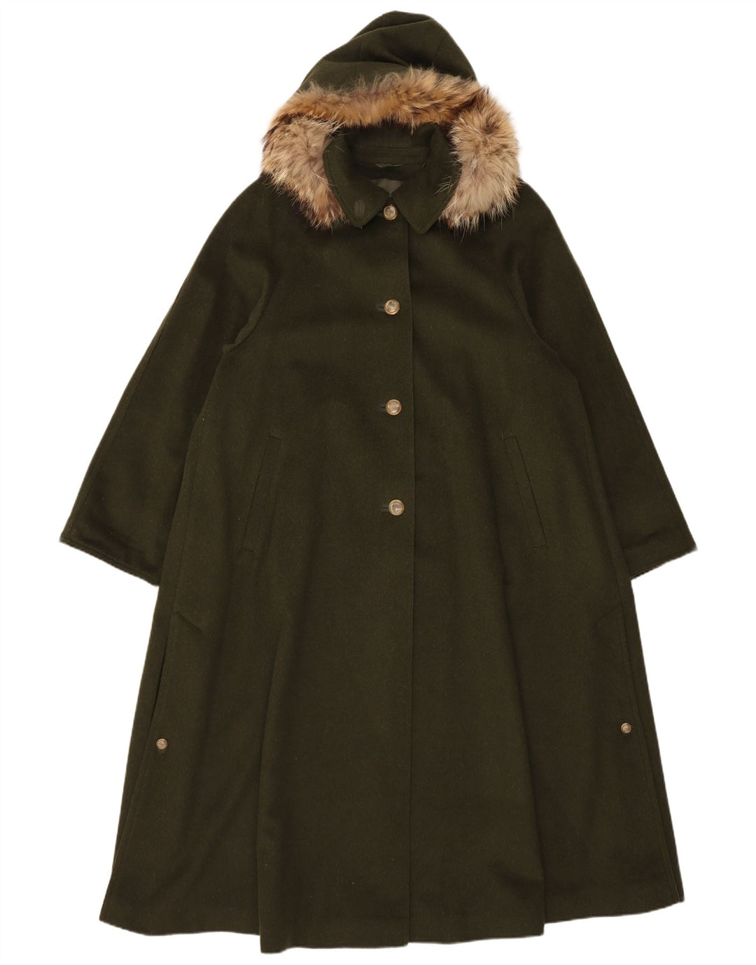 Cappotto oversize con cappuccio da donna Moessmer UK 10 piccolo kaki