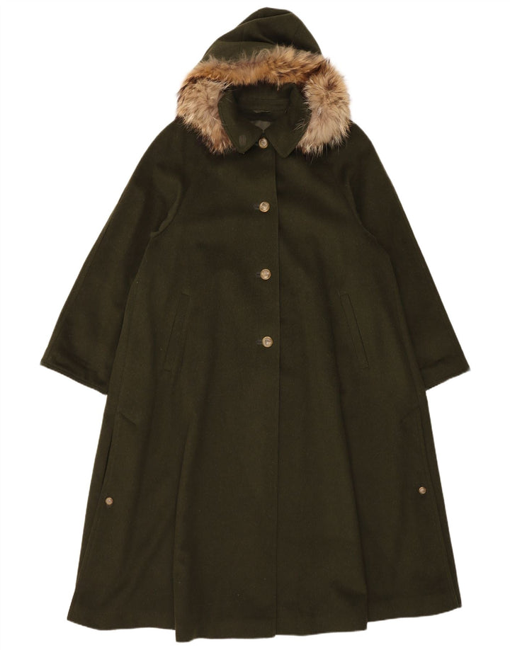 Cappotto oversize con cappuccio da donna Moessmer UK 10 piccolo kaki