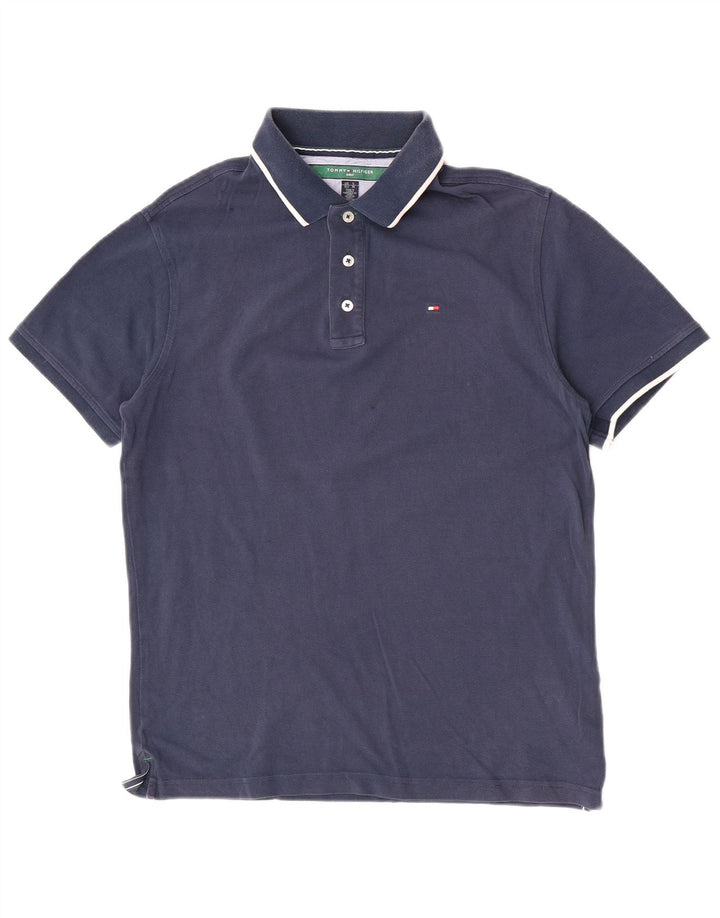 Polo da golf da uomo Tommy Hilfiger in cotone blu navy medio