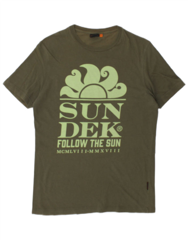 T-shirt grafica da uomo Sundek Top piccola in cotone verde
