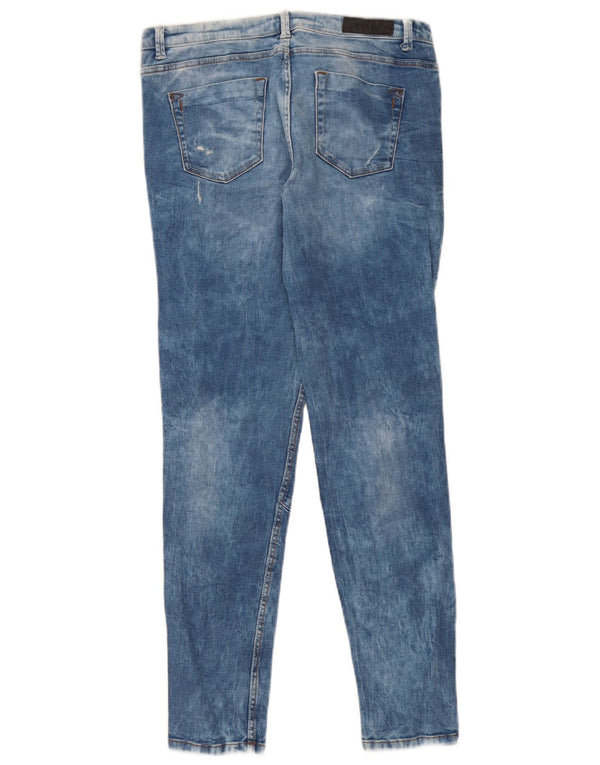 Jeans skinny Zara da donna con lavaggio acido Trafaluc EU 42 Large W32 L30 Blu
