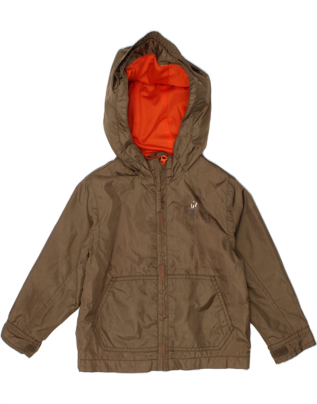 GAP Boys Hooded Rain Jacket 2-3 Years Brown Polyester Vintage Gap and Second-Hand Gap from Messina Hembry 