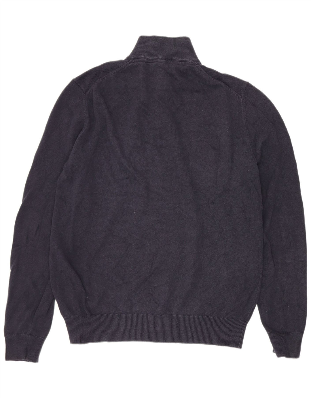 Crew Clothing Maglione da uomo con collo con zip, cotone medio blu navy