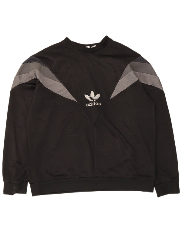 Felpa da uomo Adidas Jumper XL Nero Colourblock Poliestere
