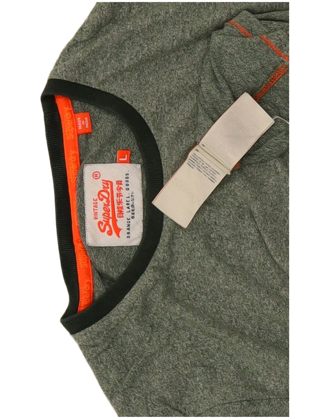 T-shirt da uomo Superdry Top grande in cotone chiazzato verde