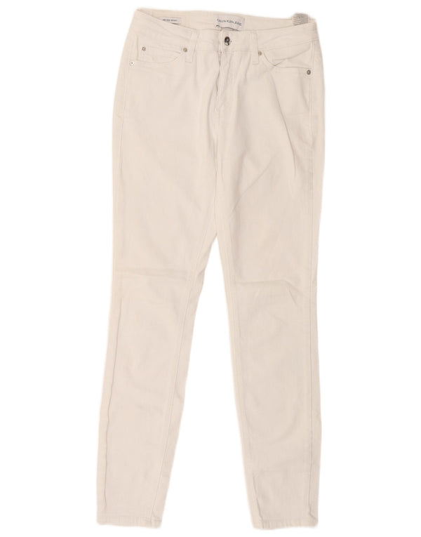 Pantaloni casual skinny da donna Calvin Klein W29 L32 cotone bianco