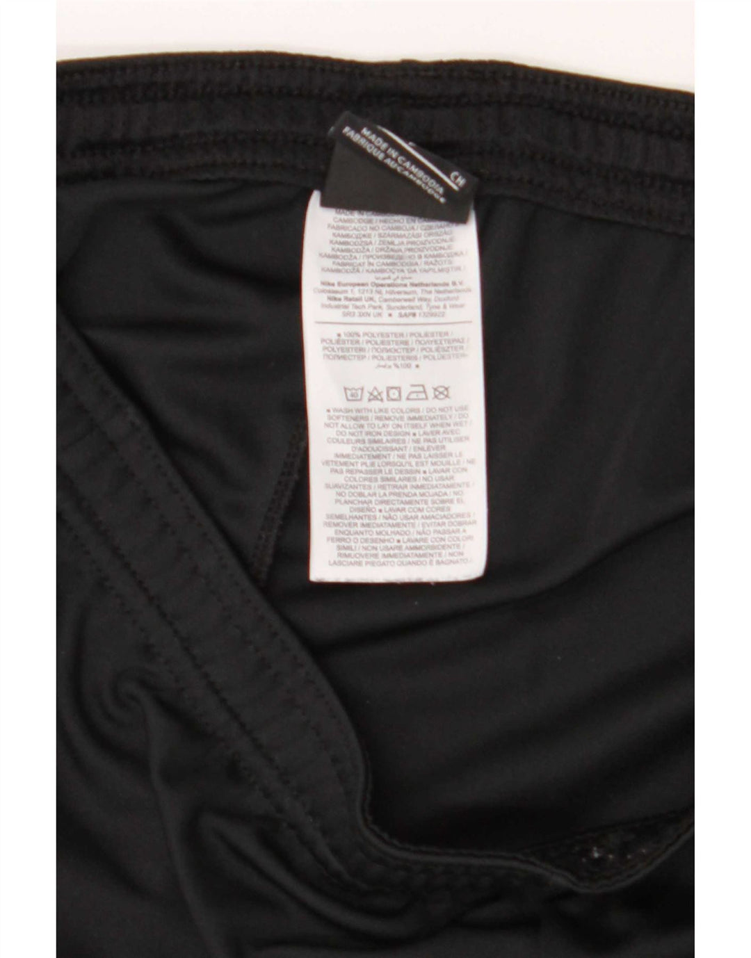 Pantaloncini sportivi Nike da uomo piccoli in poliestere color block nero