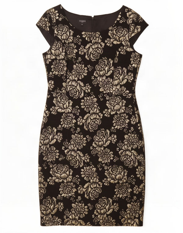 Abito tubino da donna Hobbs UK 12 Acrilico floreale nero medio