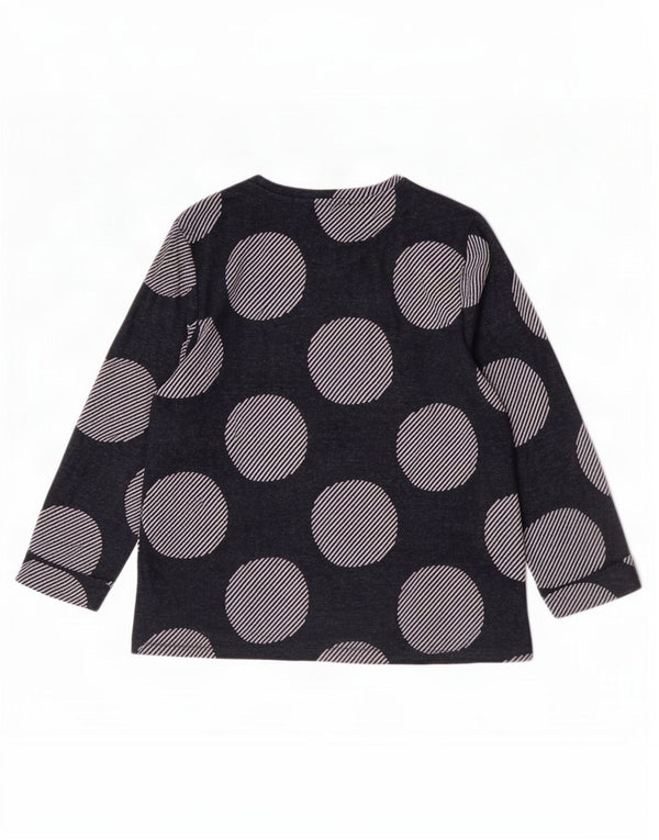 Marks & Spencer Top da donna manica 3/4 UK 12 medio blu navy geometrico