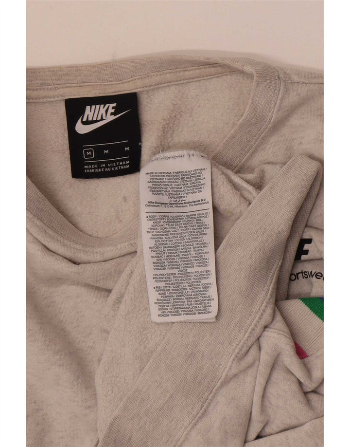 Felpa corta oversize da donna Nike UK 14 grigio medio a righe