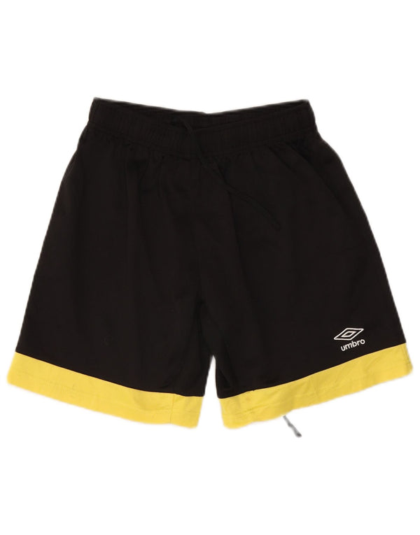 UMBRO Mens Sport Shorts Small Black Colourblock