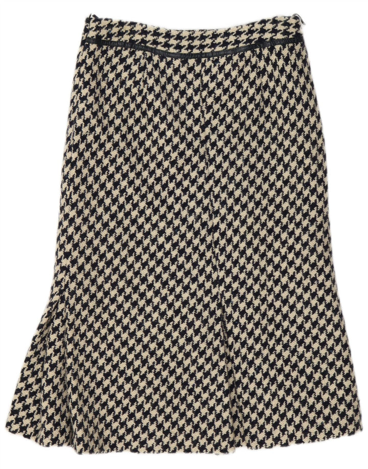 Gonna a trapezio da donna vintage W30 media pied de poule blu navy
