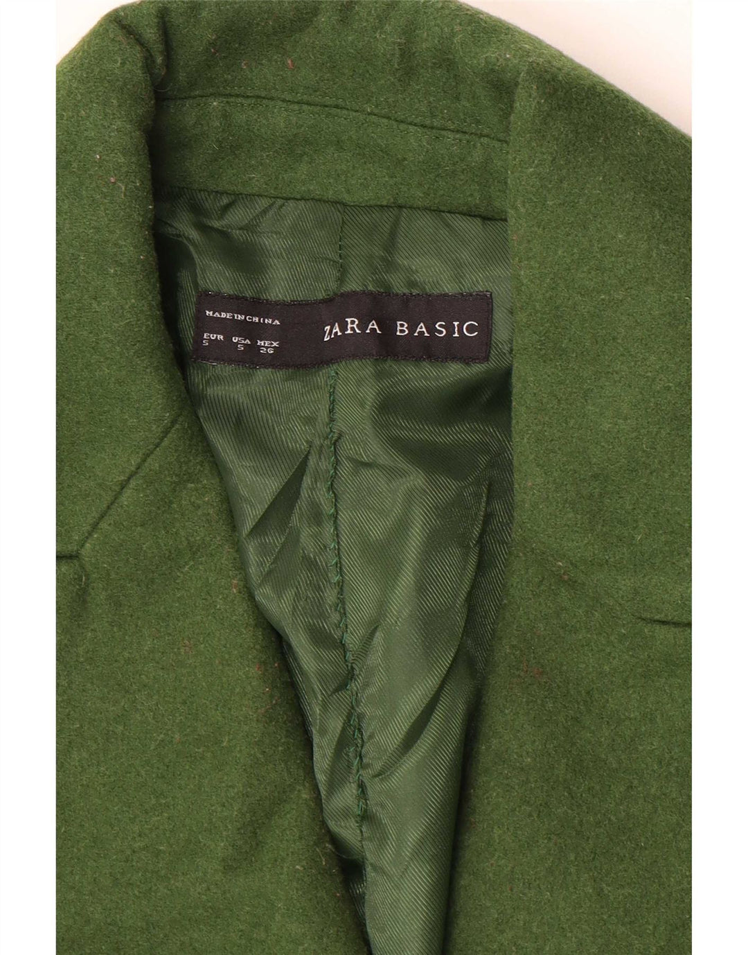 Cappotto doppiopetto da donna Zara UK 10 piccolo verde