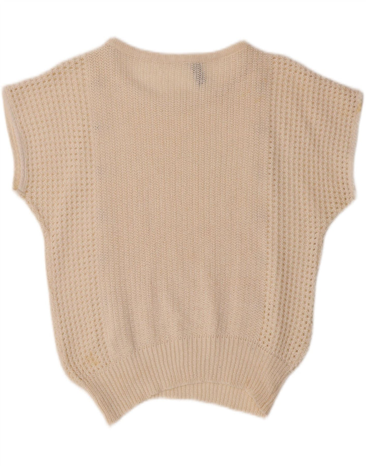 VINTAGE Womens Crew Neck Jumper Sweater UK 14 Medium Off White Vintage Vintage and Second-Hand Vintage from Messina Hembry 