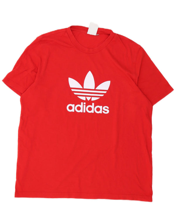 T-shirt grafica regolare da uomo Adidas Large rossa