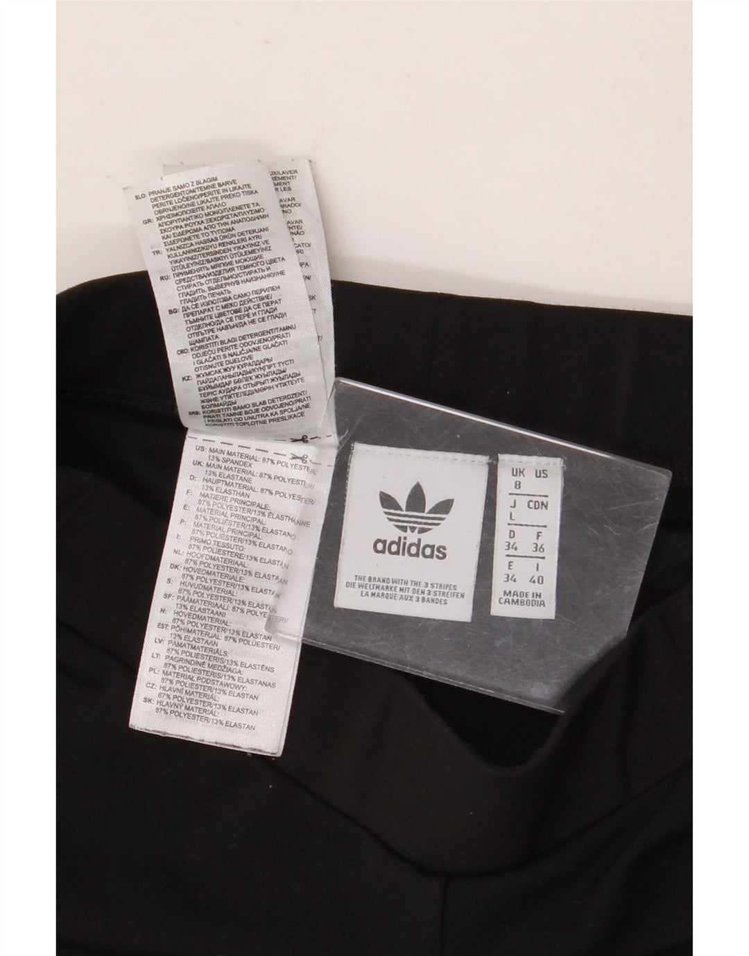 Leggings grafici da donna Adidas UK 8 Small poliestere nero