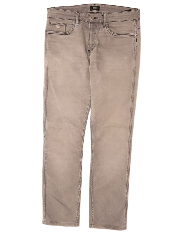 Jeans slim da uomo HUGO BOSS W31 L29 cotone grigio