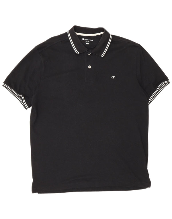 Polo Champion da uomo Easy Fit, taglia grande, in cotone nero