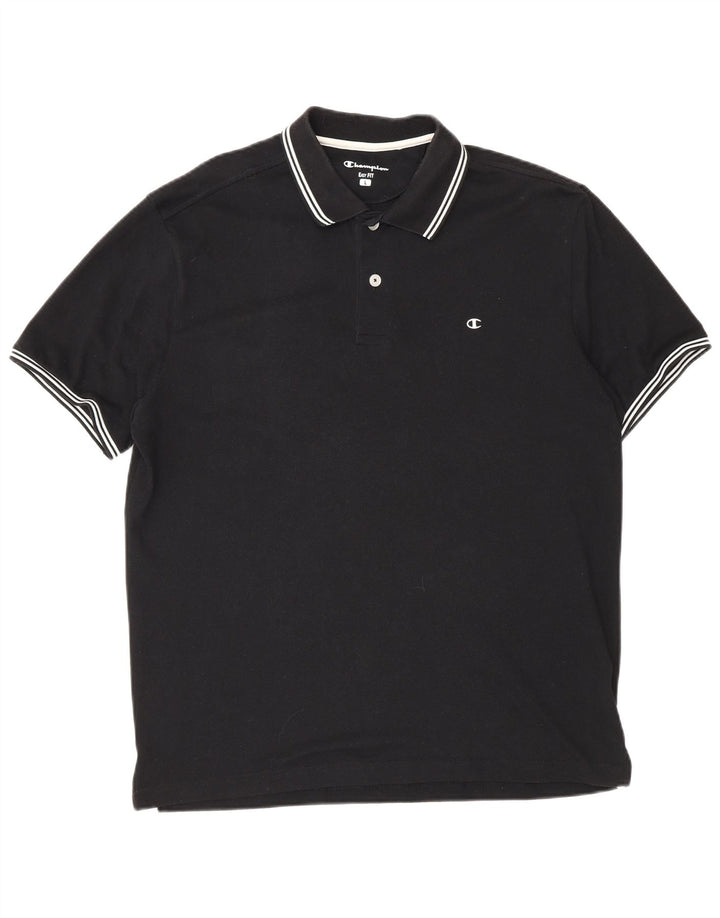 Polo Champion da uomo Easy Fit, taglia grande, in cotone nero