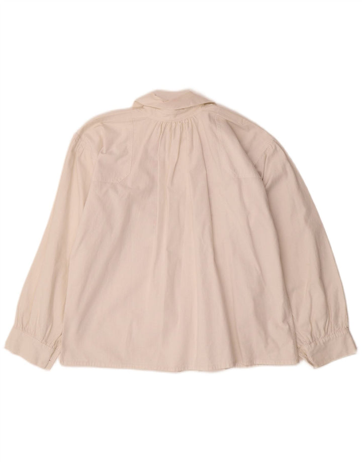 Camicetta da donna VINTAGE UK 12 floreale bianco medio