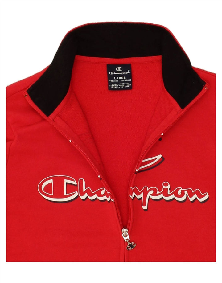 CHAMPION Boys Graphic Tracksuit Top Jacket 11-12 Years Large Red Vintage Champion and Second-Hand Champion from Messina Hembry 