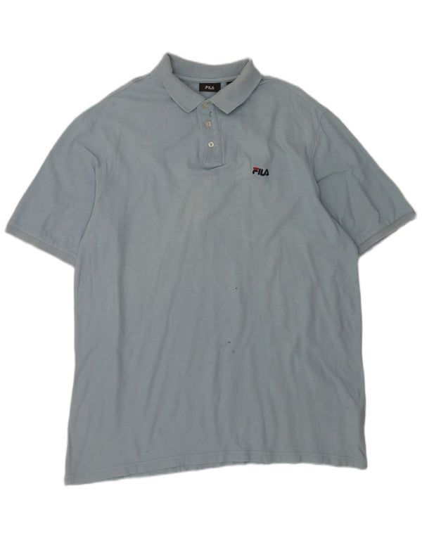 Polo da uomo Fila 2XL in cotone blu