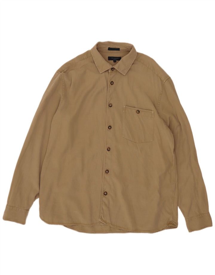 Ted Baker Camicia da uomo Taglia 4 Large Beige Lyocell