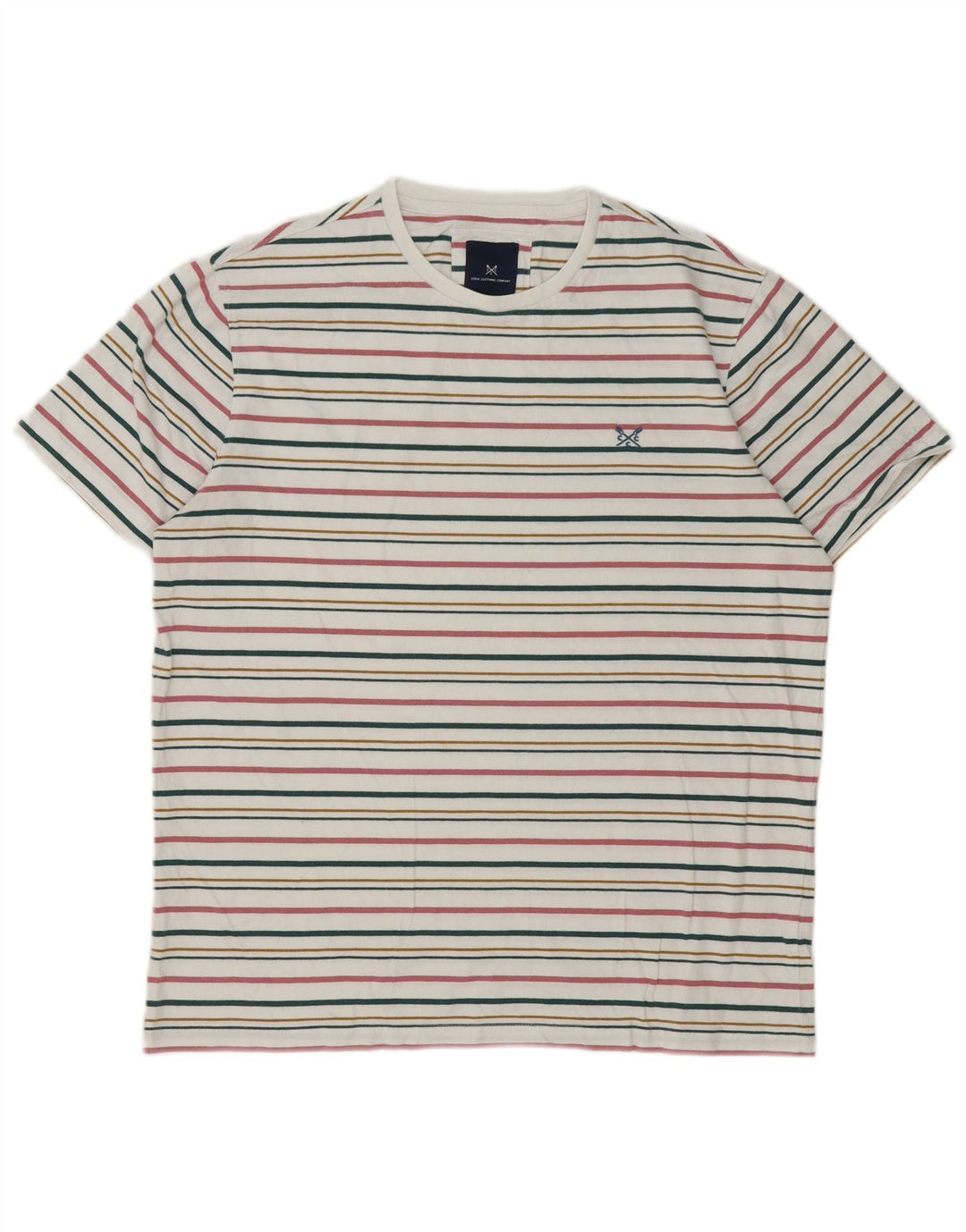 Crew Clothing T-shirt da uomo Top grande in cotone a righe multicolori
