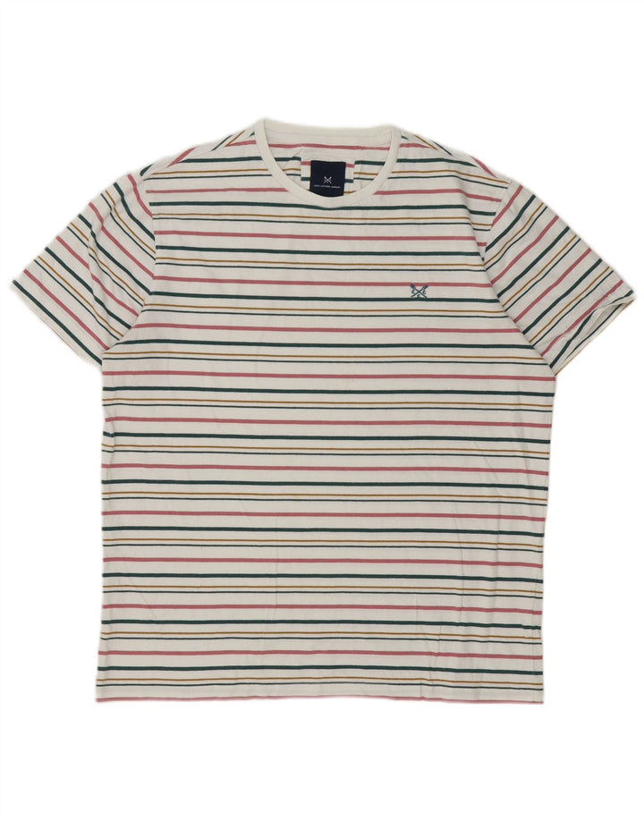 Crew Clothing T-shirt da uomo Top grande in cotone a righe multicolori