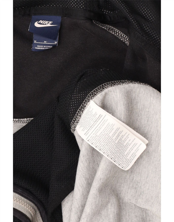 Felpa con cappuccio e zip Nike da uomo in cotone color block grigio medio