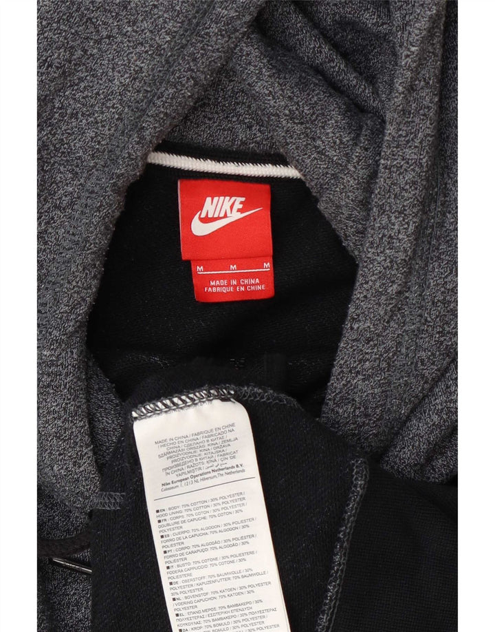 Felpa con cappuccio e zip Nike da uomo in cotone medio blu navy screziato