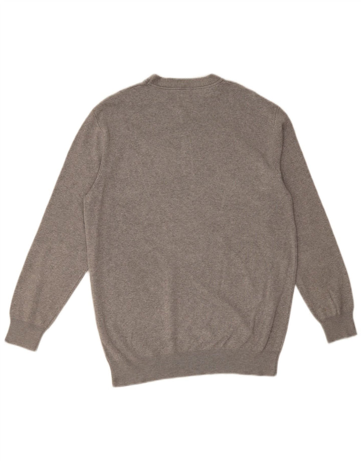 Maglione ZARA da uomo girocollo grande in viscosa grigia