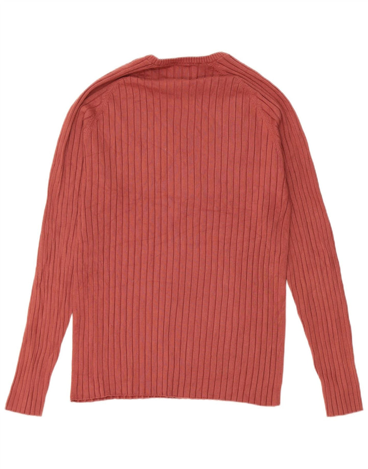 Maglione maglione girocollo da donna Zara UK 14 grande viscosa rossa