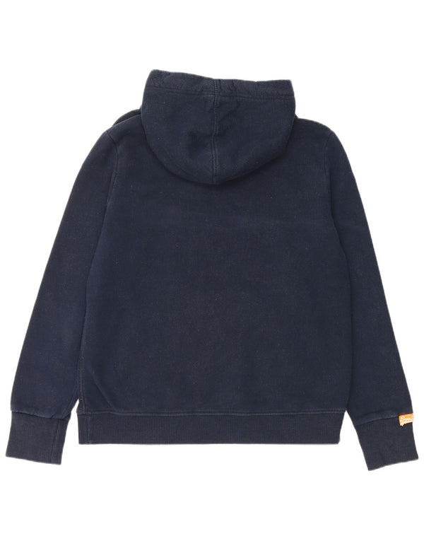 Felpa con cappuccio grafica da donna Superdry UK 18 XL cotone blu navy