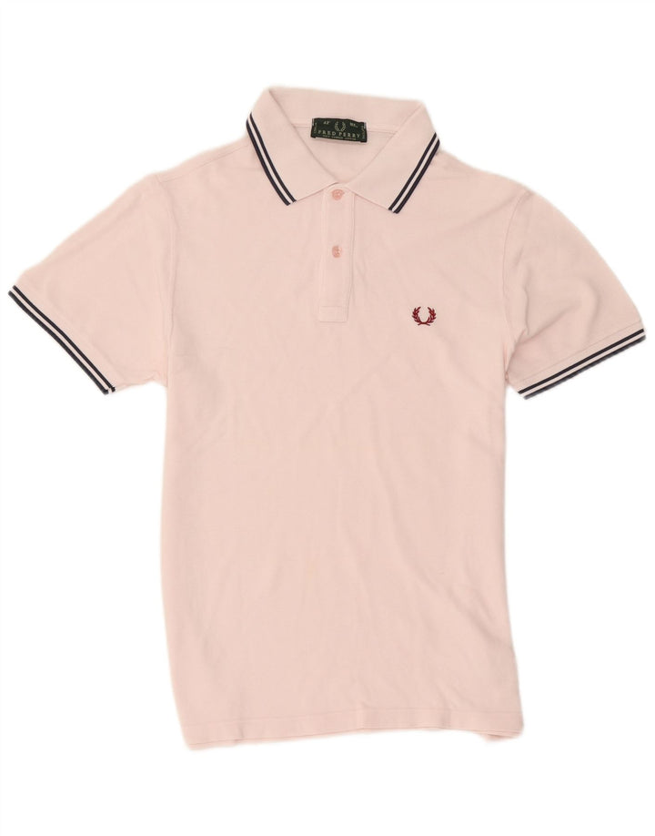Polo da uomo Fred Perry in cotone a righe rosa medio