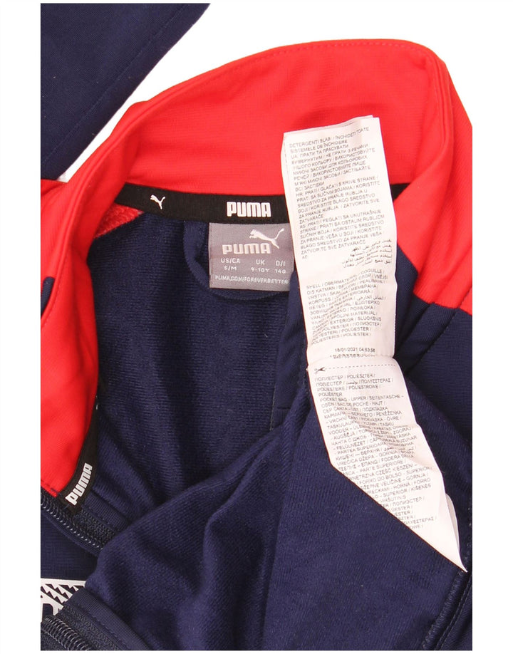 Giacca da tuta grafica da ragazzo Puma 9-10 anni Blu navy Colourblock