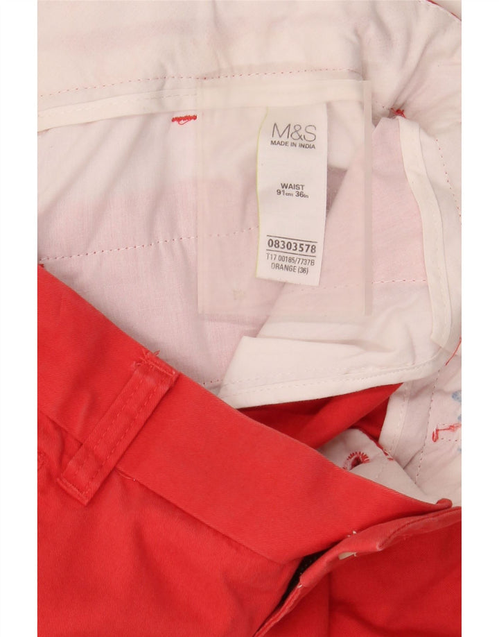 Pantaloncini chino da uomo Marks & Spencer W36 grandi in cotone arancione