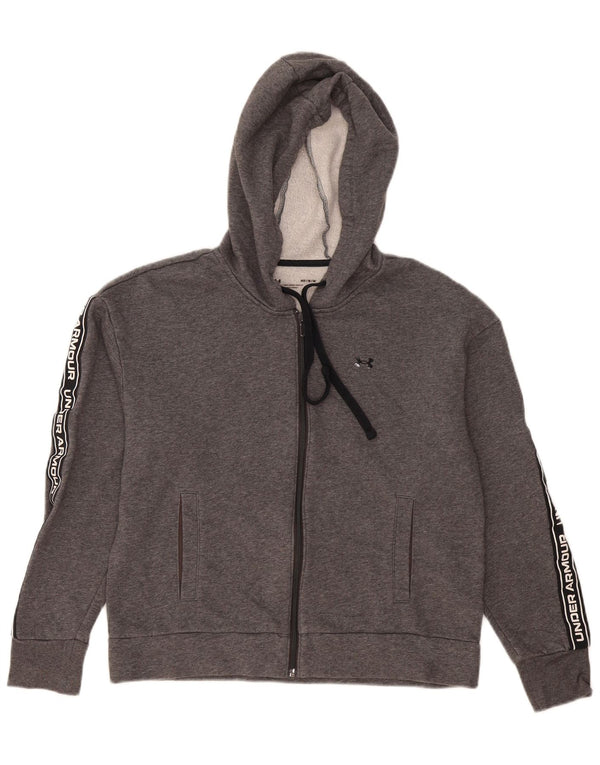 Felpa con cappuccio e zip da donna Under Armour UK 14 Blocco colore grigio medio