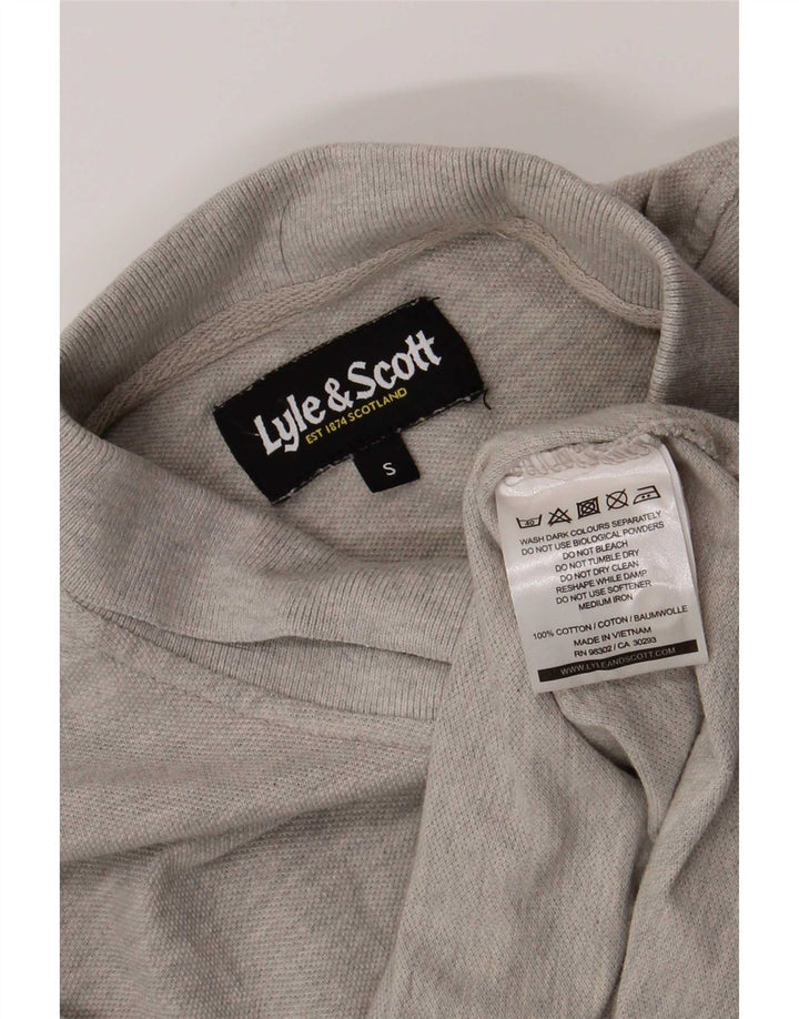 Polo da uomo Lyle & Scott piccola in cotone chiazzato grigio