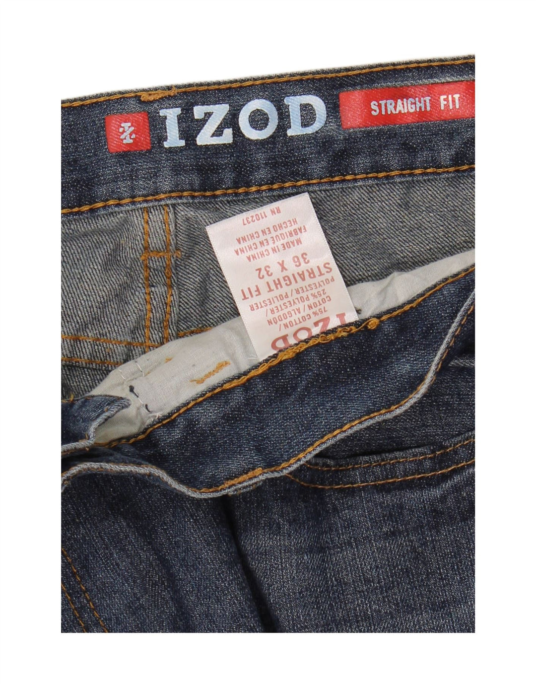 Jeans dritti da uomo Izod W36 L32 cotone blu