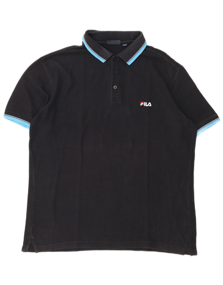 Polo da uomo Fila IT 52 Large in cotone nero