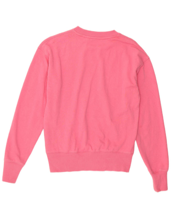 Felpa oversize da donna Superdry, maglione UK 8 Small, cotone rosa