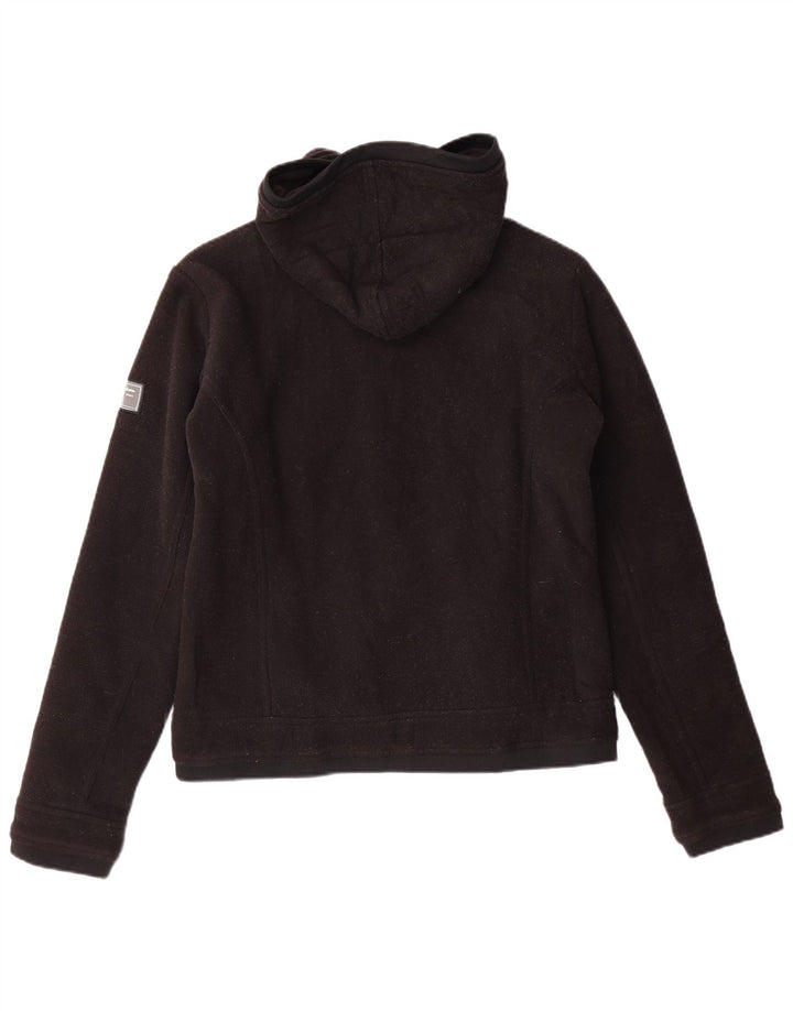CHAMPION Womens Zip Hoodie Sweater UK 16 Large Black Polyester