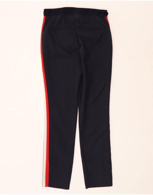Pantaloni chino slim da donna Zara XS W24 L27 blu navy a righe