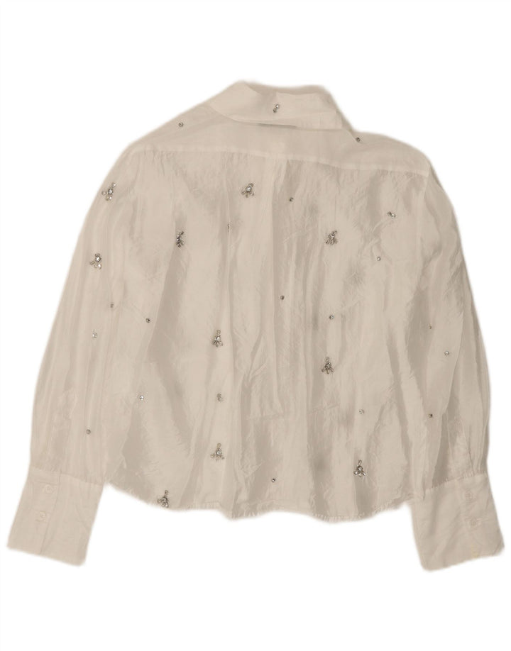 Camicetta Camicia Oversize da Donna ZARA UK 6 XS Bianca