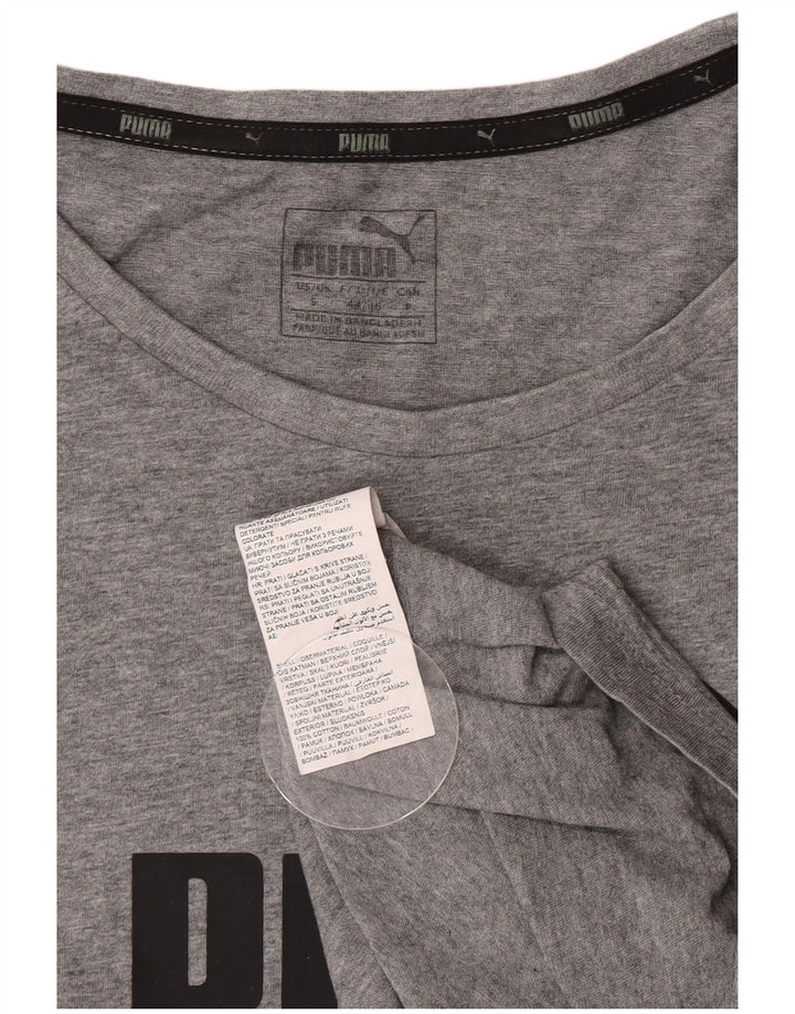 T-shirt grafica da uomo Puma Top Small in cotone grigio
