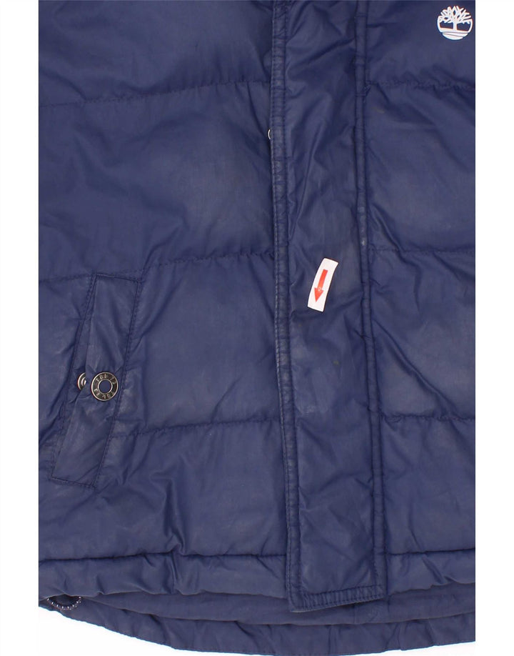 Giacca imbottita con cappuccio Timberland per ragazzi 4-5 anni in poliestere blu navy