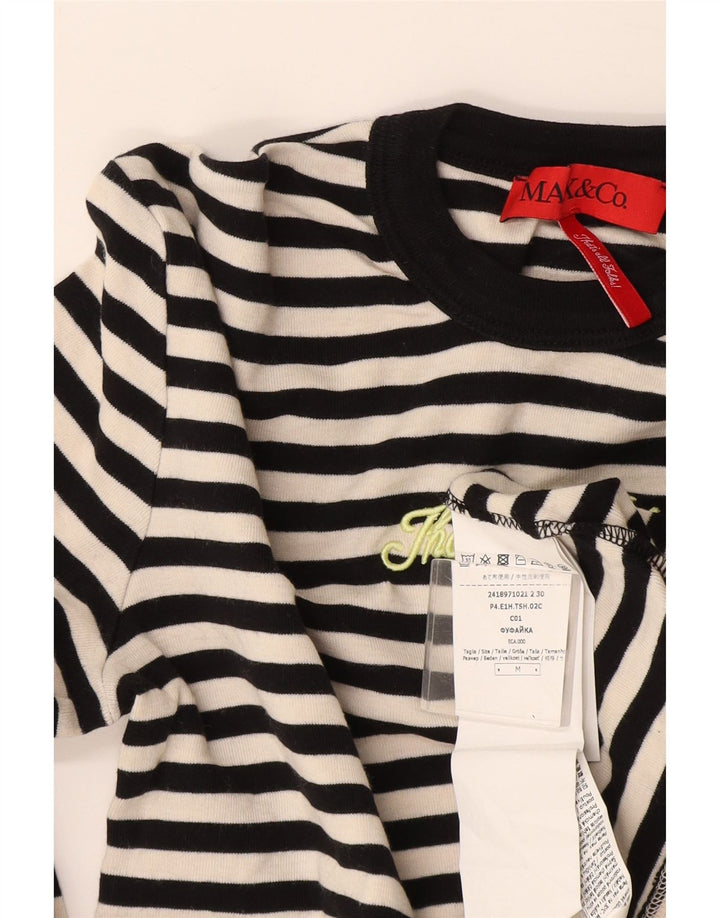 Max & Co. Top grafico da donna a maniche lunghe UK 12 medio a righe nere