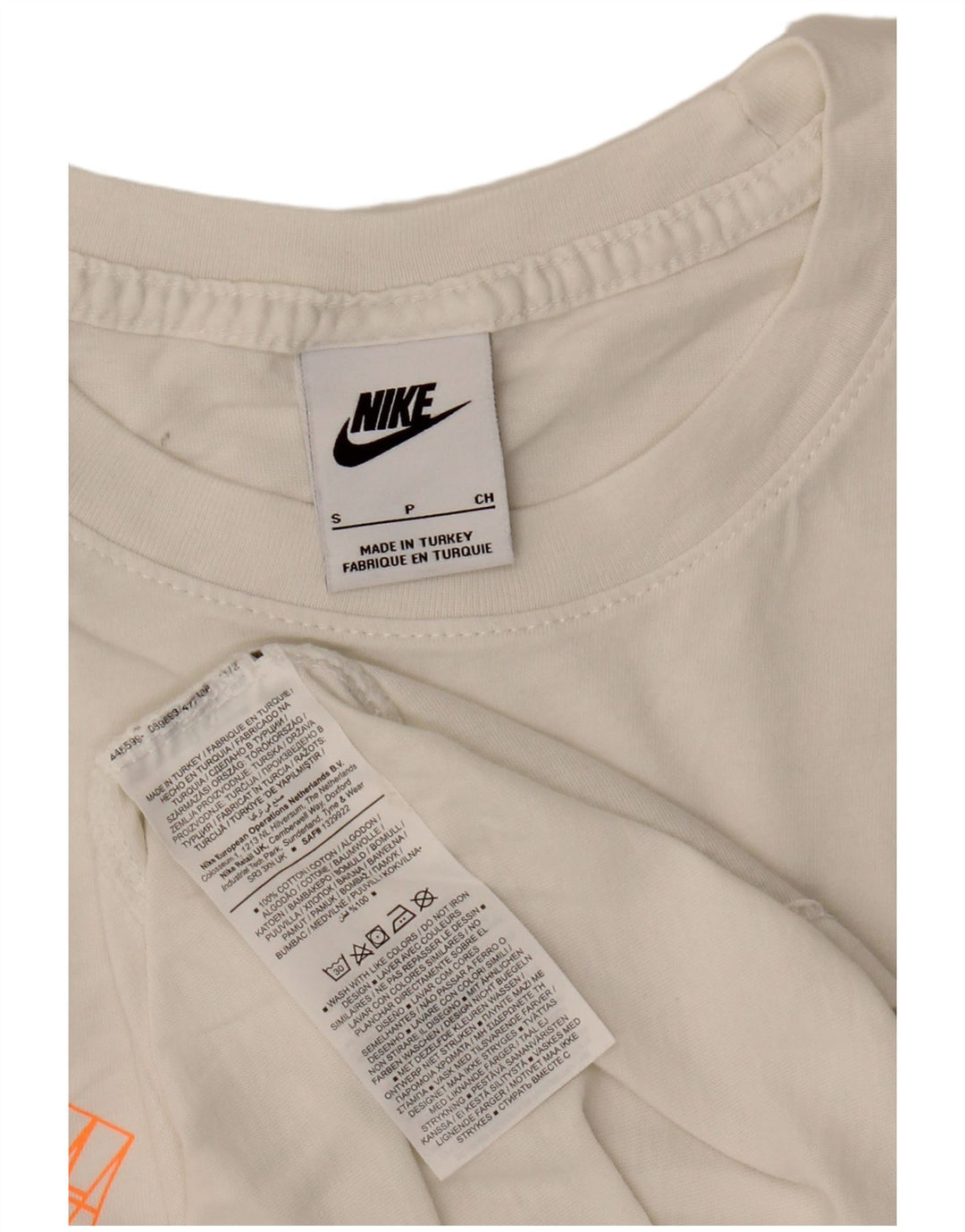 T-shirt grafica da uomo Nike Top Small in cotone bianco
