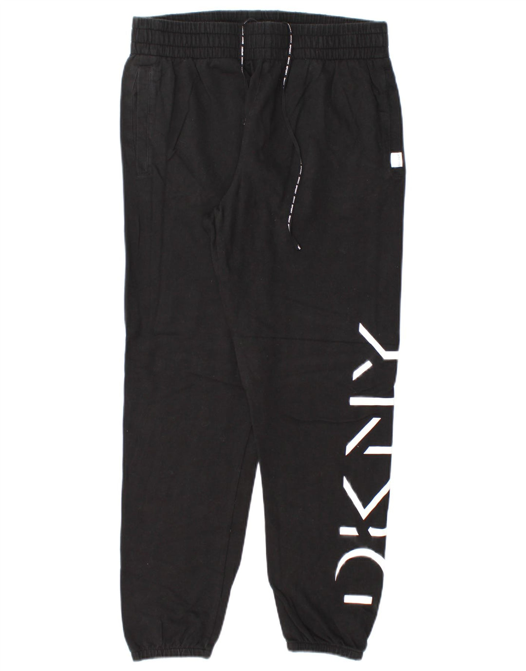 DKNY Mens Graphic Tracksuit Trousers Joggers Small  Black Cotton